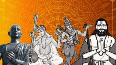 The king, enraged, exiled the musicians... Sarangapani...