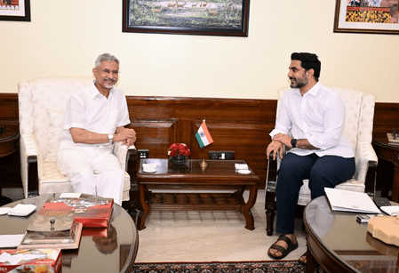 Lokesh meets Jaishankar