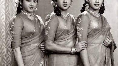 The Travancore Sisters—Lalitha, Padmini, and Ragini—who dominated the Indian silver screen.