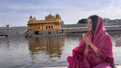 Hansika Motwani at Golden Temple Amritsar after divorce