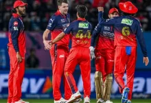 RCB vs GT IPL 2026 Qualifier 1 match action in Dharamshala