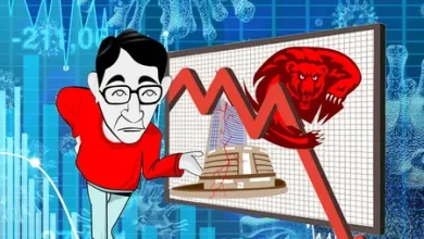 Sensex and Nifty stock market indices showing sharp decline due to US-Iran geopolitical tensions