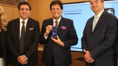 Commerce Minister Piyush Goyal during the launch of UPI services in Greece, expanding India's digital payment ecosystem globally.