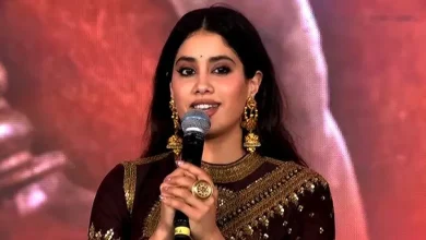 Janhvi Kapoor and Ram Charan during the Peddi promotional event