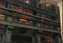 Rescue and emergency teams respond after the Vizag Steel Plant Accident involving a molten steel ladle blast