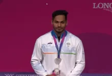Ajaya Babu Commonwealth Games silver medal winner during the men's 79kg weightlifting event in Glasgow 2026