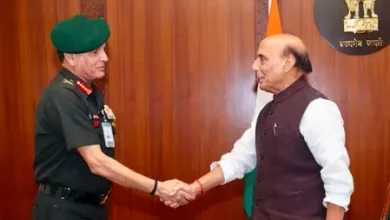 General Dhiraj Seth meets Defence Minister Rajnath Singh after taking charge as Army Chief