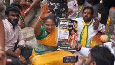 Kavitha detained during Telangana martyrs' land protest near Hyderabad