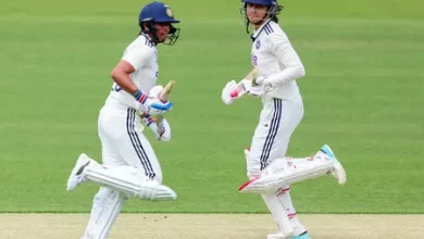Kranti Gaud celebrates Tammy Beaumont wicket in the India vs England Women's Test at Lord's