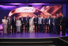 Nirmala Sitharaman presenting awards at the NDTV Profit Business Leadership Awards 2026