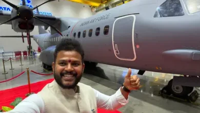 Rammohan Naidu at the Tata Advanced Systems facility promoting Made in India civil aircraft and the Airbus C-295 programme.