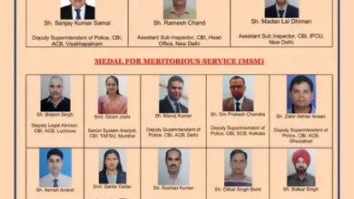 CBI officers receiving President’s medals for service
