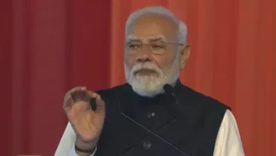 PM Modi speaking at Bhogapuram after launching Andhra Pradesh growth engine for Viksit Bharat initiatives