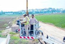 Revanth Reddy inspects Mir Alam Tank development and cable-stayed bridge works