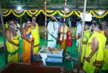 Telangana Varuna Yagam conducted at Nagarjuna Sagar for abundant rainfall