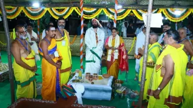 Telangana Varuna Yagam conducted at Nagarjuna Sagar for abundant rainfall