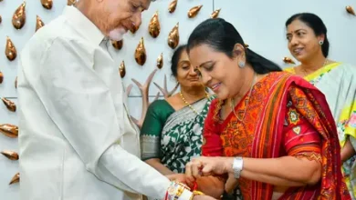 Raksha Bandhan Andhra Pradesh women leaders tie Rakhi to CM Chandrababu Naidu