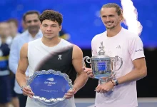 Alexander Zverev celebrates after winning the US Open 2026 title against Ben Shelton