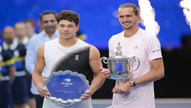 Alexander Zverev celebrates after winning the US Open 2026 title against Ben Shelton