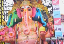 Khairatabad Ganesh first puja by Telangana Governor Shiv Pratap Shukla