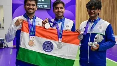 Rudrankksh Patil at Asian Games ahead of 50m Rifle 3 Positions event