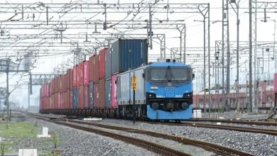 Dedicated Freight Corridor in India with freight train