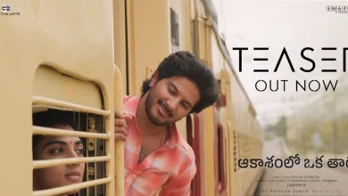 Dulquer Salmaan and Satvika Veeravalli in Aakasamlo Oka Tara, a film about a young woman aspiring to become an astronaut.