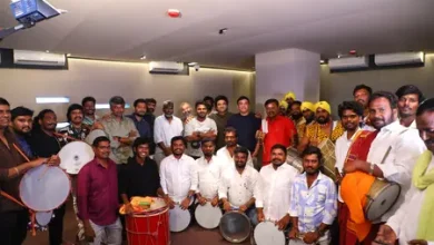 Devi Sri Prasad records the Yellamma title song with 100 traditional folk rhythm artistes.