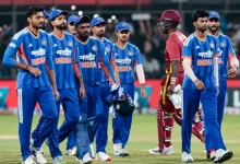 India vs West Indies 3rd T20I as Abhishek Sharma bats and Arshdeep Singh celebrates India's 14-run victory.