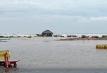 Indian Coast Guard rescue operation for the stranded Sigma Pearl cargo ship near the Andhra Pradesh coast.