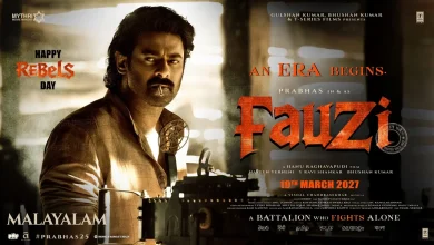 Prabhas as the fearless spy in Fauzi, the Hanu Raghavapudi historical action film releasing March 19, 2027.