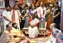 President Droupadi Murmu Vijayawada visit to Kanaka Durga Temple at Indrakeeladri.