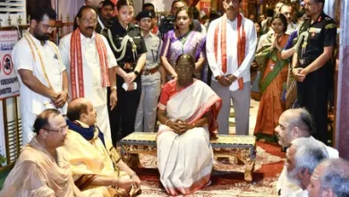 President Droupadi Murmu Vijayawada visit to Kanaka Durga Temple at Indrakeeladri.