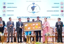 Telangana police coordination meeting addressed by Chief Minister A. Revanth Reddy at the Hyderabad ICCC.
