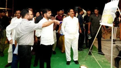 Telangana CM Revanth Reddy inspects Young India Skills University construction at Bharat Future City.