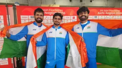 Shailesh Kumar wins gold in the men’s high jump T63 final with a 1.89-metre clearance.