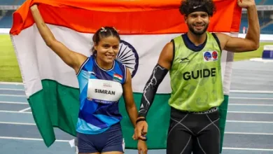 Simran Sharma wins women’s 100m T12 gold with a Games-record 12.02 seconds at the Asian Para Games 2026.