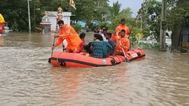- Srikakulam floods in Andhra Pradesh after heavy rain, with road and railway disruptions.