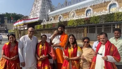Varun Tej Tirumala Tirupati visit with family and son Vaayuv